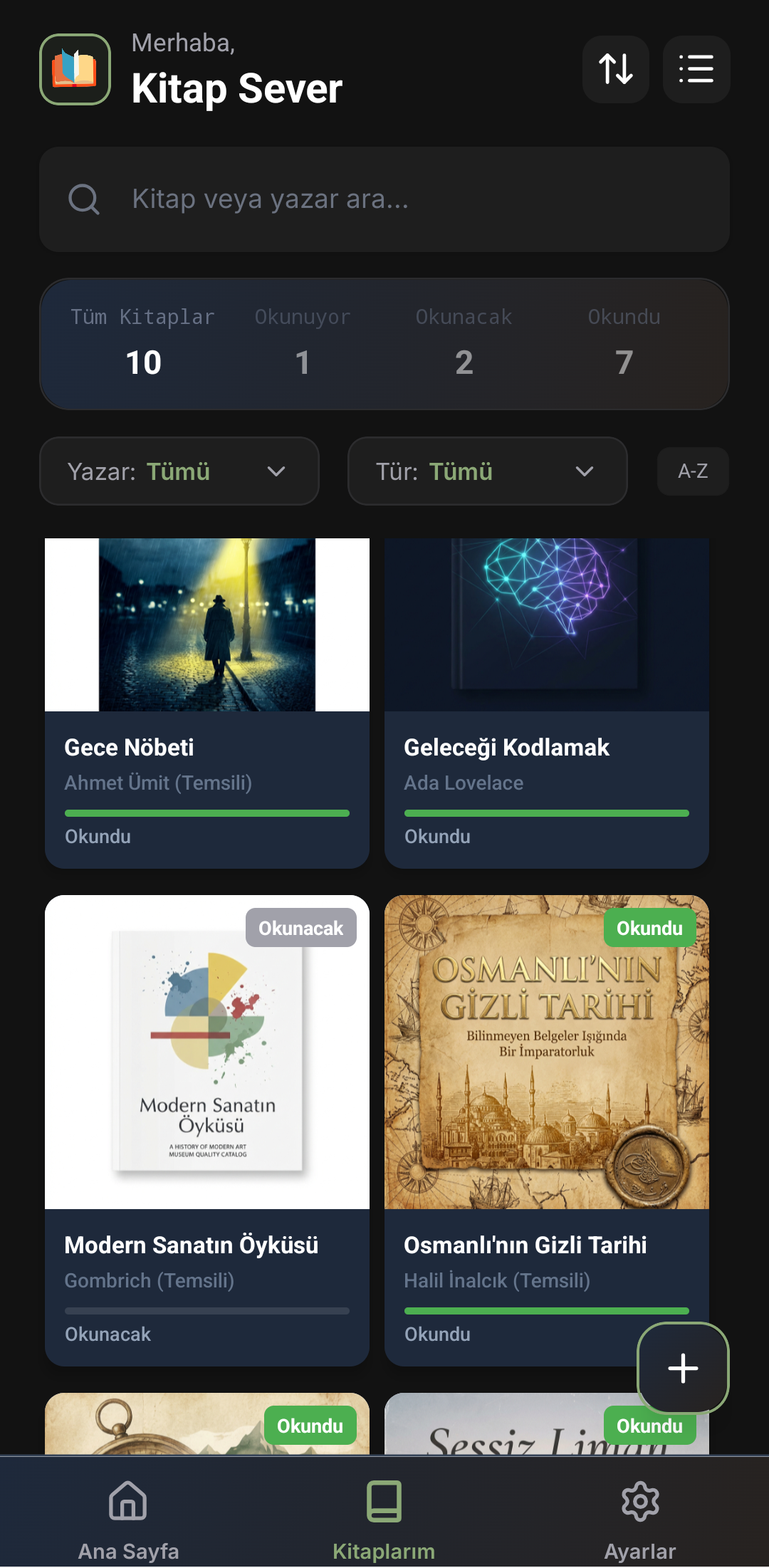 Ayraç uygulama ekranı